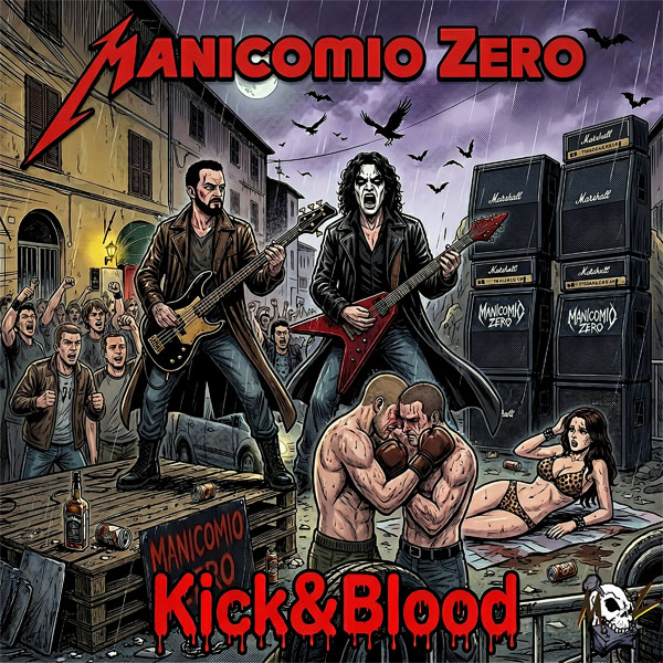 Copertina del singolo Kick&Blood dei Manicomio Zero Copertina del singolo Kick&Blood dei Manicomio Zero